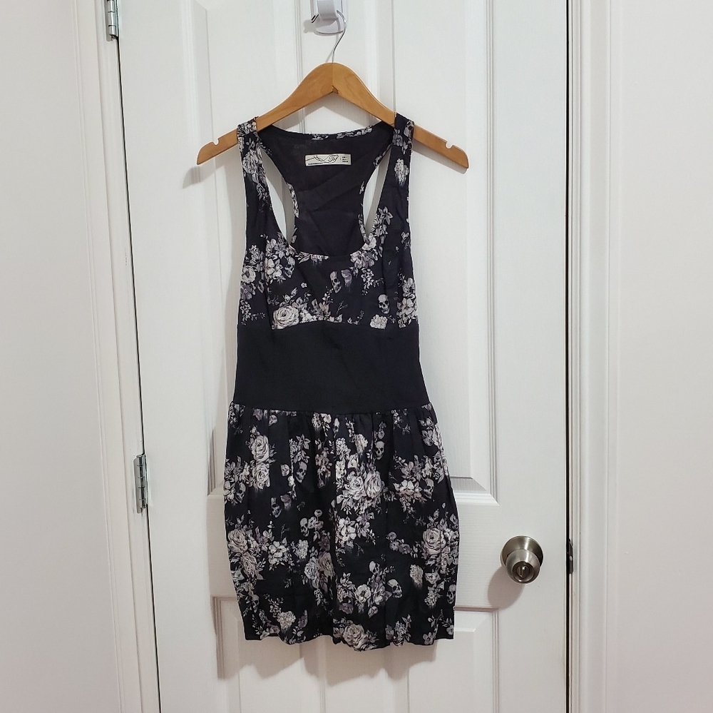 Zara TRF Balloon Dress Floral Skull Designs